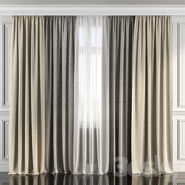 Curtains with window 113 3ds Max - thumbnail 2