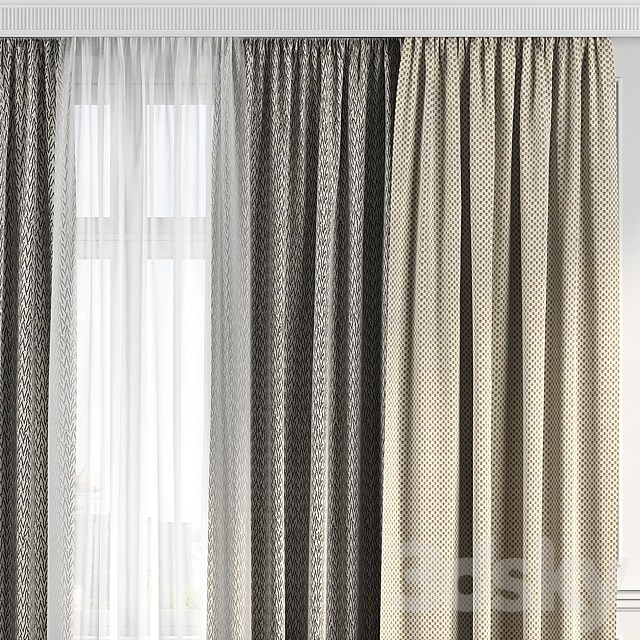 Curtains with window 113 3ds Max - thumbnail 3