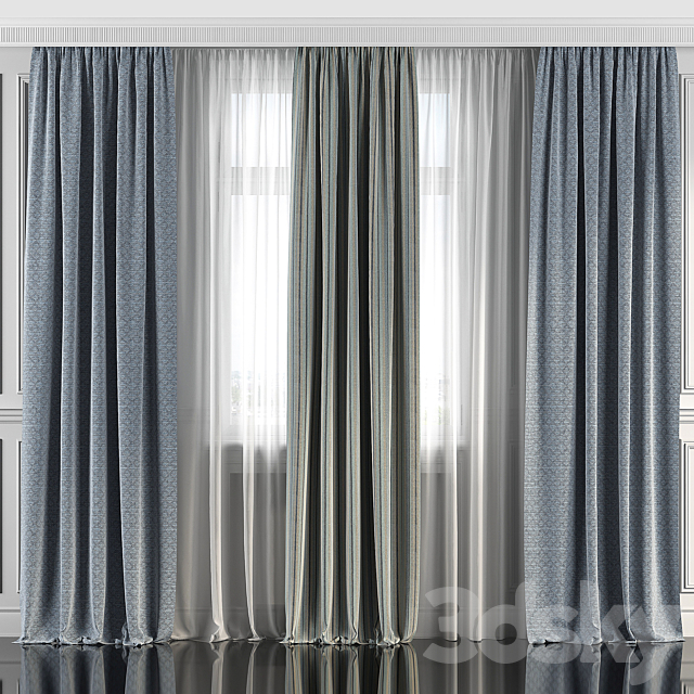 Curtains with window 130 3ds Max - thumbnail 2