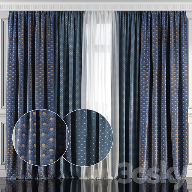 Curtains with window 144 3ds Max - thumbnail 1