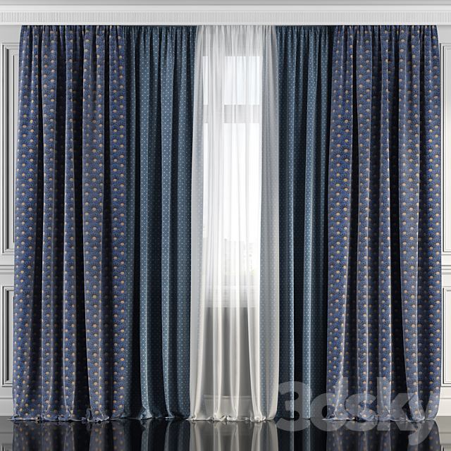 Curtains with window 144 3ds Max - thumbnail 2