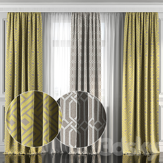 Curtains with window 155 3DSMax File - thumbnail 1