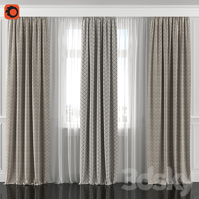 Curtains with window 162C 3DSMax File - thumbnail 1