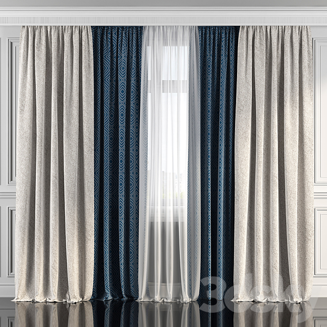 Curtains with window 176 3ds Max - thumbnail 2