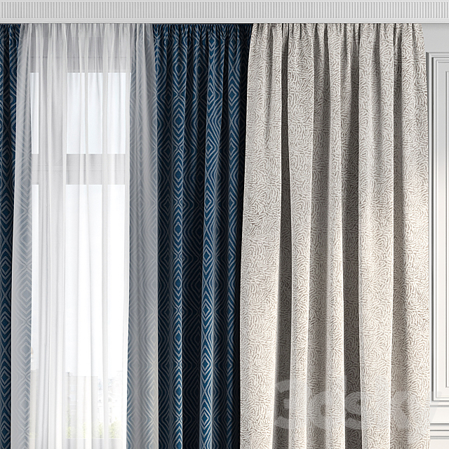 Curtains with window 176 3ds Max - thumbnail 3