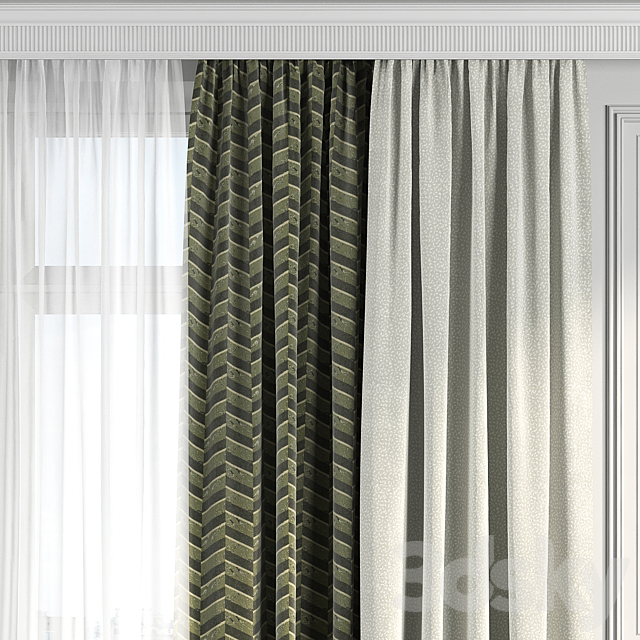 Curtains with window 185 3DS Max Model - thumbnail 2