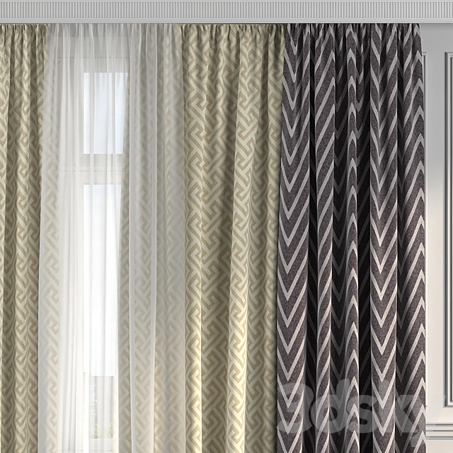 Curtains with window 195 3ds Max - thumbnail 2