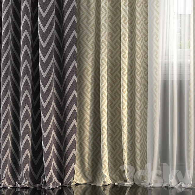 Curtains with window 195 3ds Max - thumbnail 3