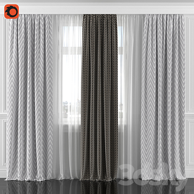 Curtains with window 196C 3DSMax File - thumbnail 1