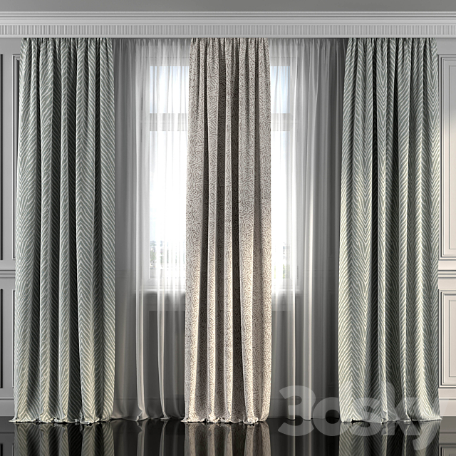 Curtains with window 275 3ds Max - thumbnail 1