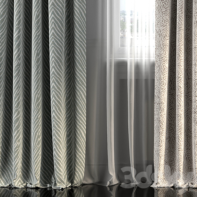 Curtains with window 275 3ds Max - thumbnail 3