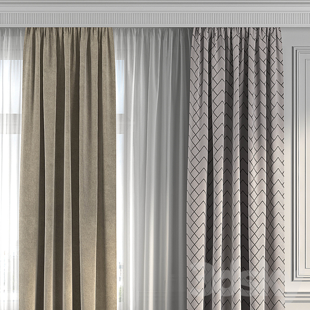 Curtains with window 283 3ds Max - thumbnail 2