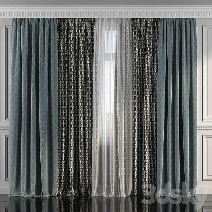 Curtains with window 286 3DS Max - thumbnail 1