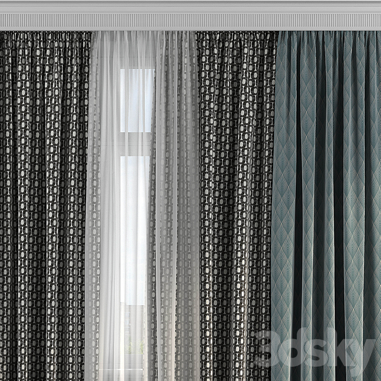 Curtains with window 286 3DS Max - thumbnail 2