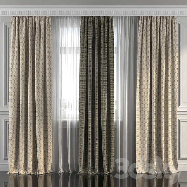 Curtains with window 287 3ds Max - thumbnail 1