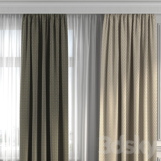 Curtains with window 287 3ds Max - thumbnail 2