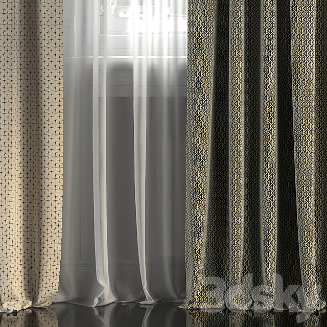 Curtains with window 287 3ds Max - thumbnail 3