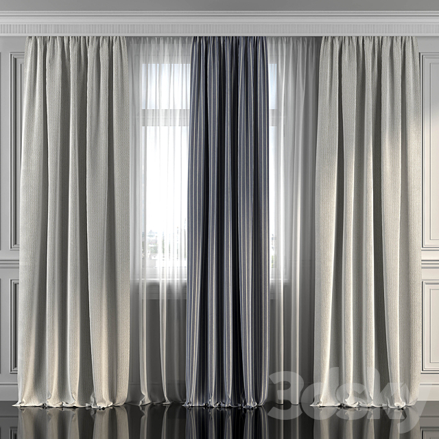 Curtains with window 295 3ds Max - thumbnail 1