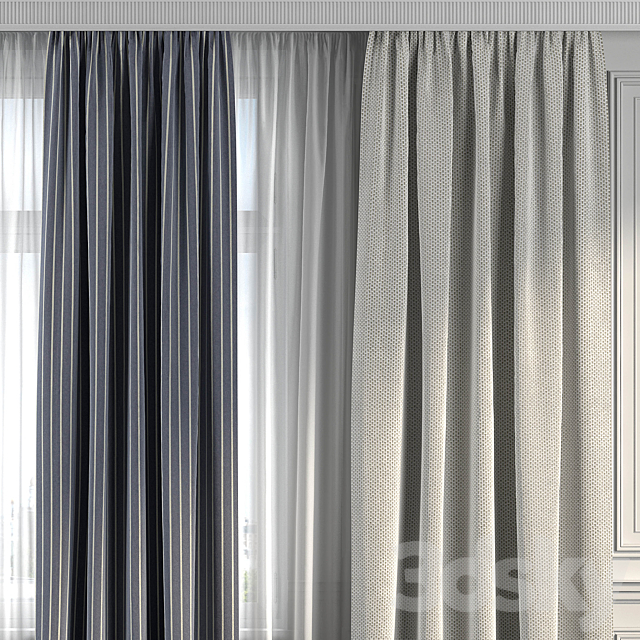 Curtains with window 295 3ds Max - thumbnail 2