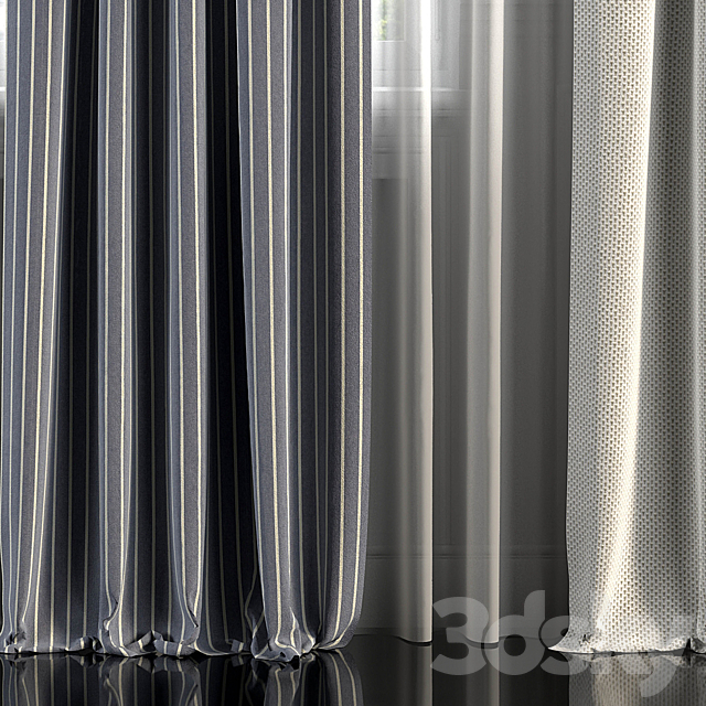 Curtains with window 295 3ds Max - thumbnail 3