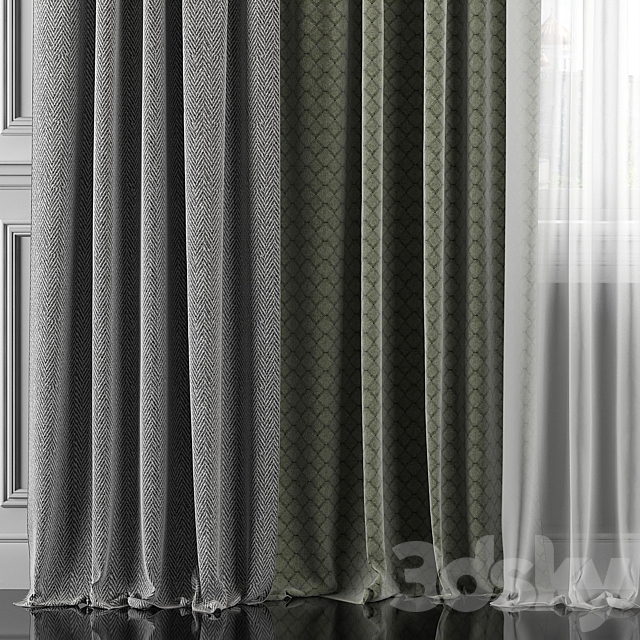 Curtains with window 305 3ds Max - thumbnail 3