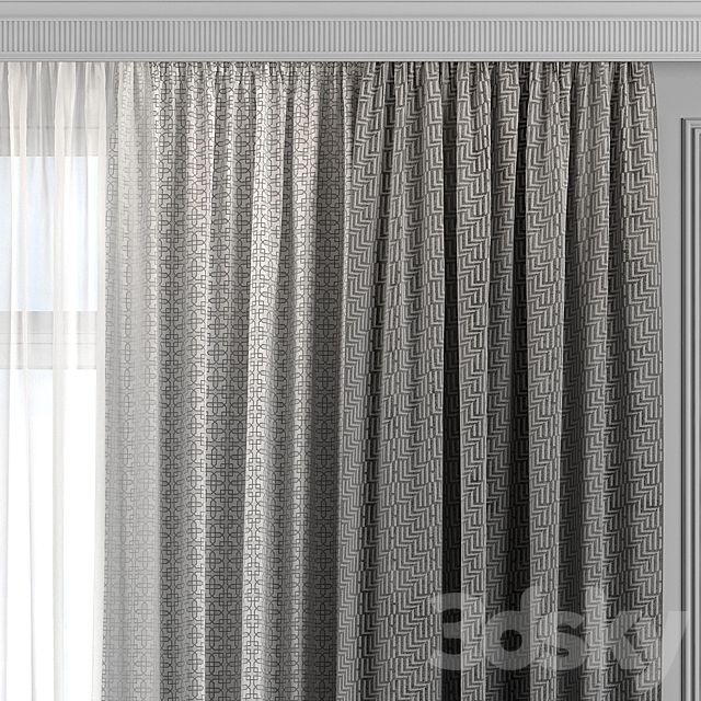 Curtains with window 309 3ds Max - thumbnail 2