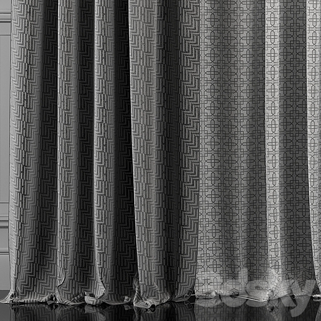 Curtains with window 309 3ds Max - thumbnail 3