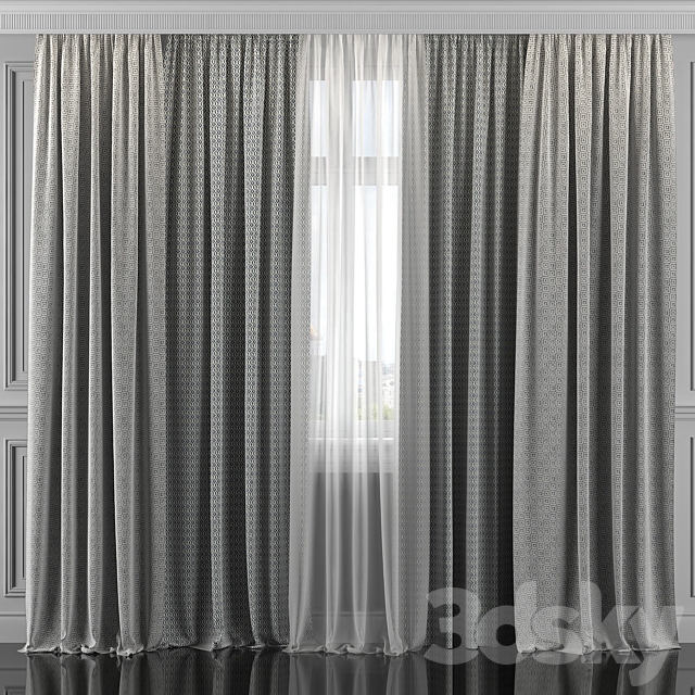 Curtains with window 310 3ds Max - thumbnail 1