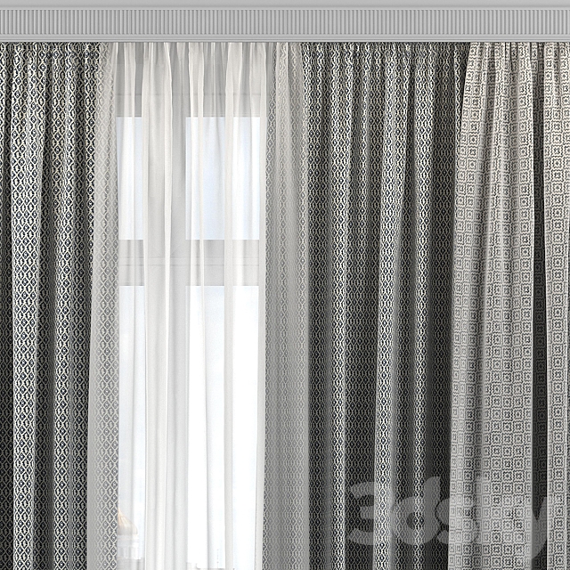 Curtains with window 310 3ds Max - thumbnail 2