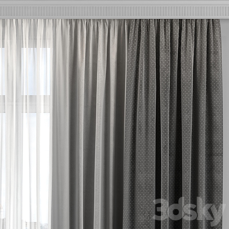 Curtains with window 311 3DS Max - thumbnail 2