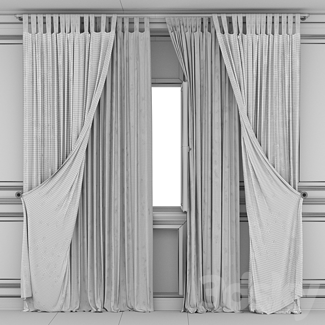 Curtains with window 484C 3DS Max Model - thumbnail 7