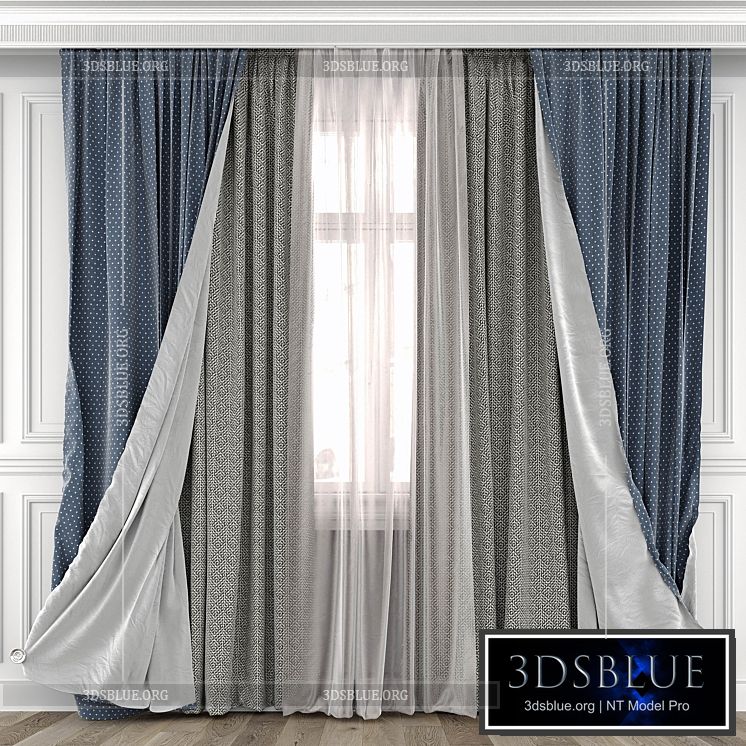 Curtains with window 493C 3DS Max - thumbnail 3