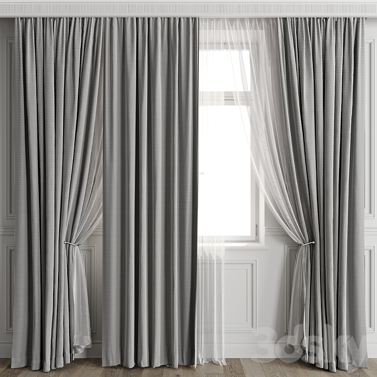 Curtains With Window 497C 3DS Max Model - 3ds Max Files