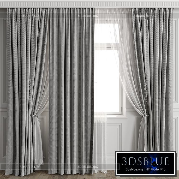 Curtains with window 497C 3DS Max - thumbnail 3