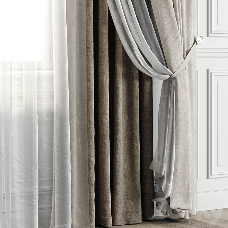 Curtains with window 502C 3DS Max - thumbnail 2