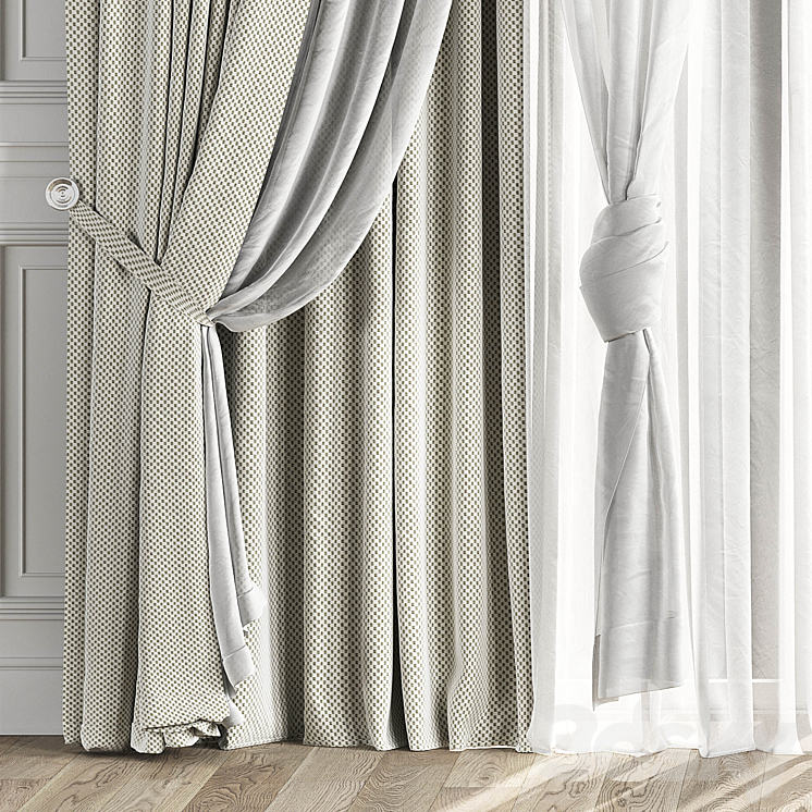 Curtains with window 510C 3DS Max - thumbnail 2