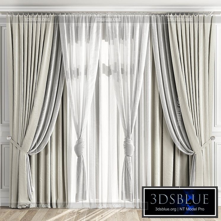 Curtains with window 510C 3DS Max - thumbnail 3