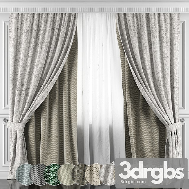 Curtains with window and moldings 366-371 - thumbnail 1