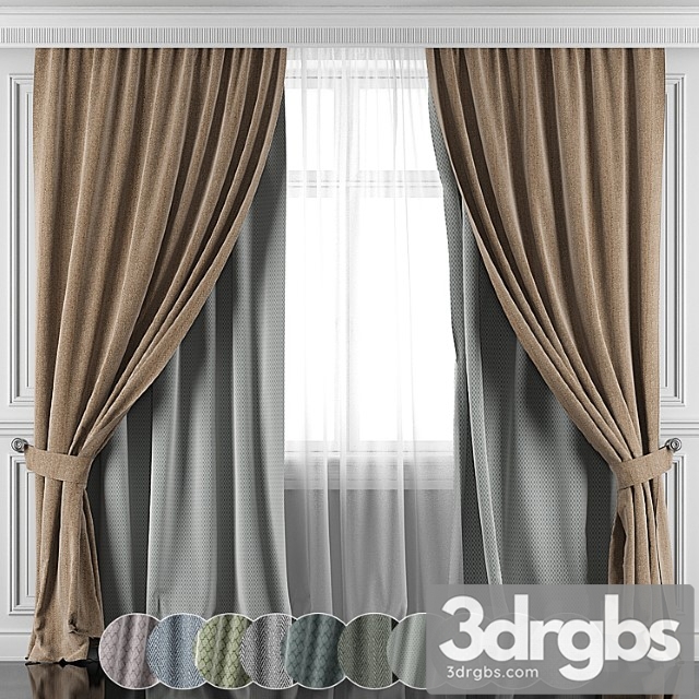 Curtains with window and moldings 396-401 - thumbnail 1