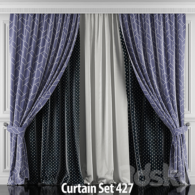 Curtains with window and moldings 426-431 3DSMax File - thumbnail 2