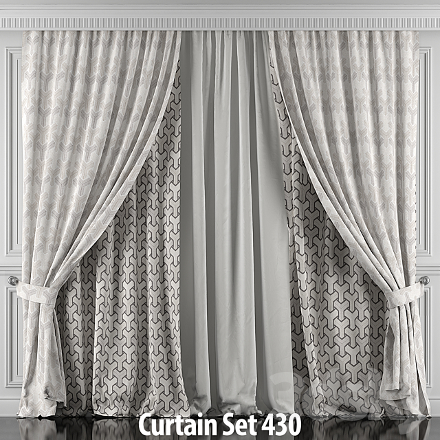 Curtains with window and moldings 426-431 3DSMax File - thumbnail 5