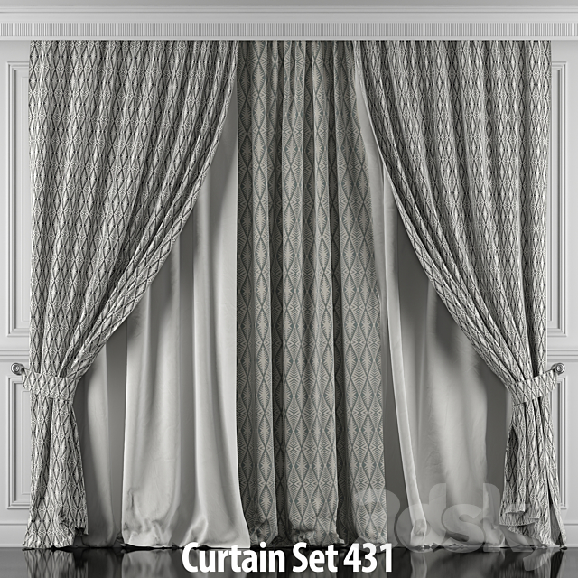 Curtains with window and moldings 426-431 3DSMax File - thumbnail 6