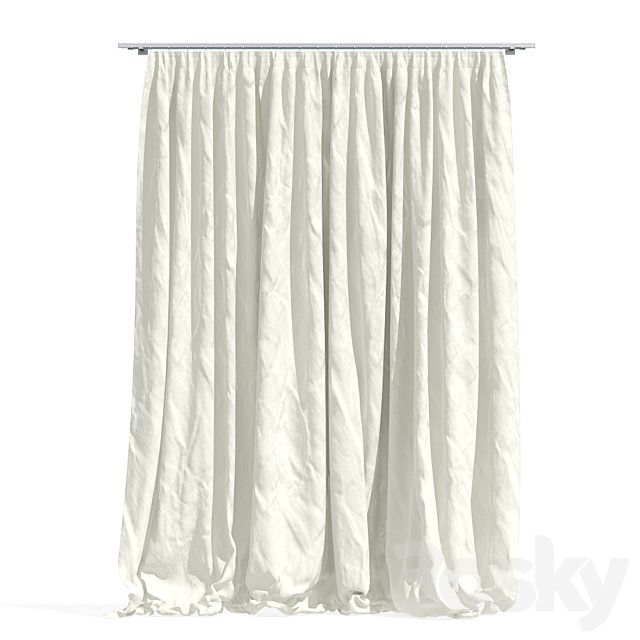 Curtains wrinkled 38 3ds Max - thumbnail 1