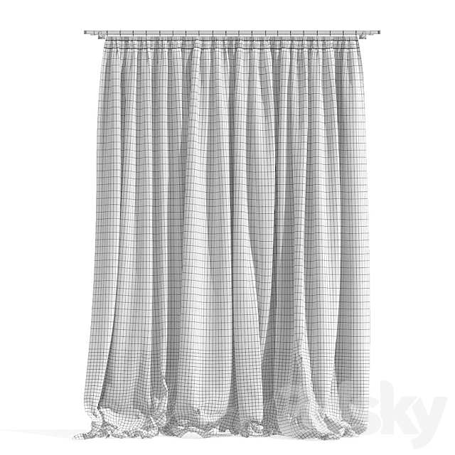 Curtains wrinkled 38 3ds Max - thumbnail 3