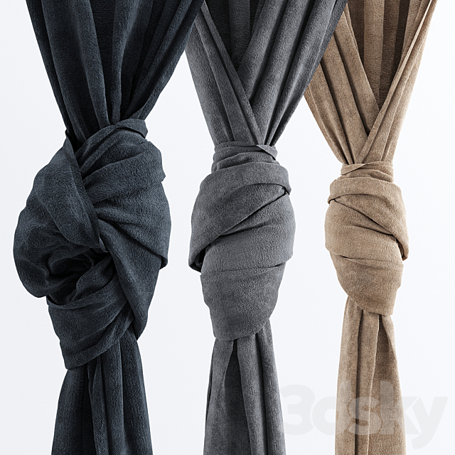 Curtains zavyazyannye knot 3DSMax File - thumbnail 2