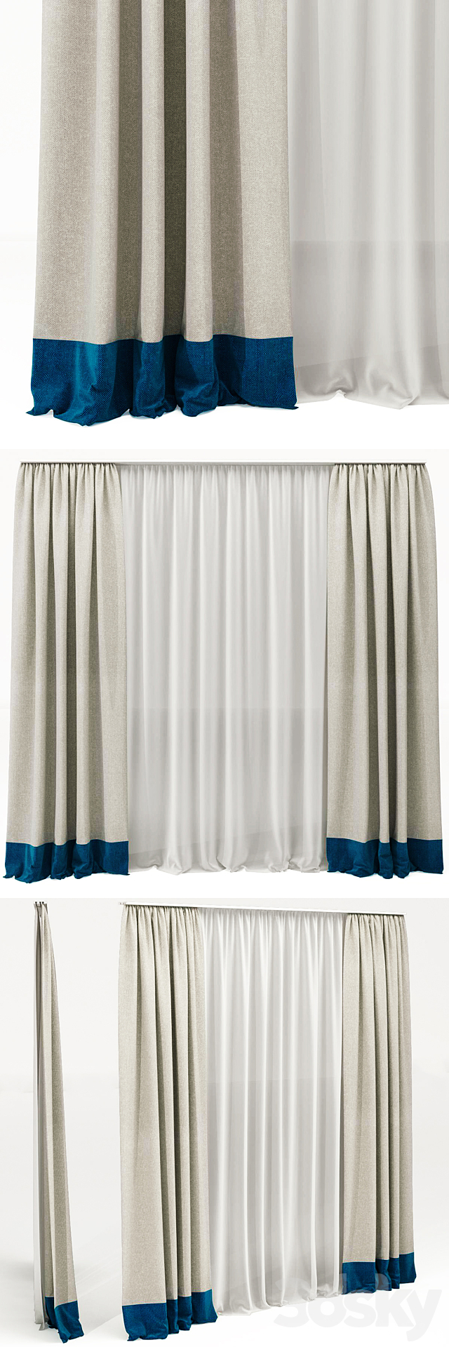 Curtains_01 3DS Max Model - thumbnail 1