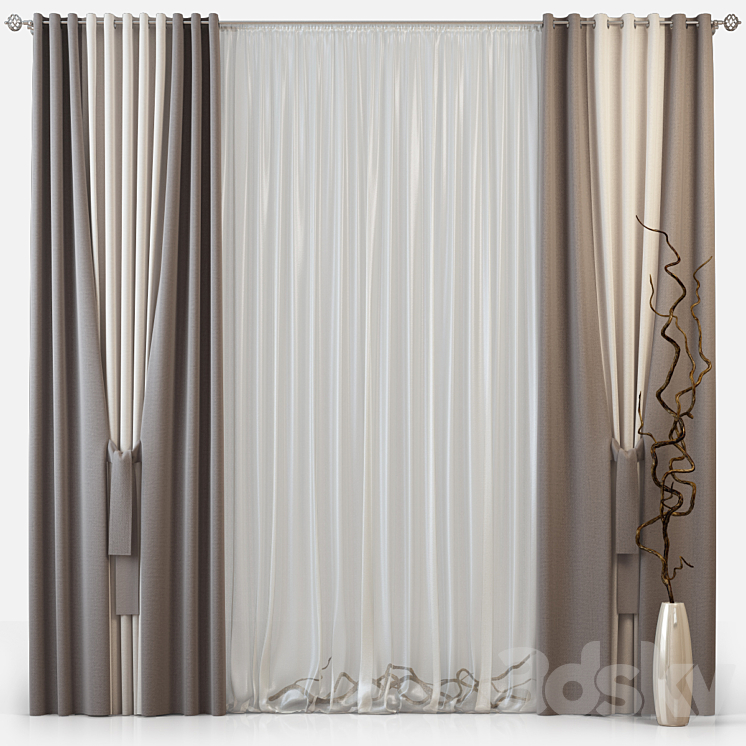 Curtains_m20 3DS Max - thumbnail 1