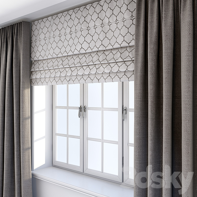 Direct curtains in the floor and Roman curtains 3DSMax File - thumbnail 2