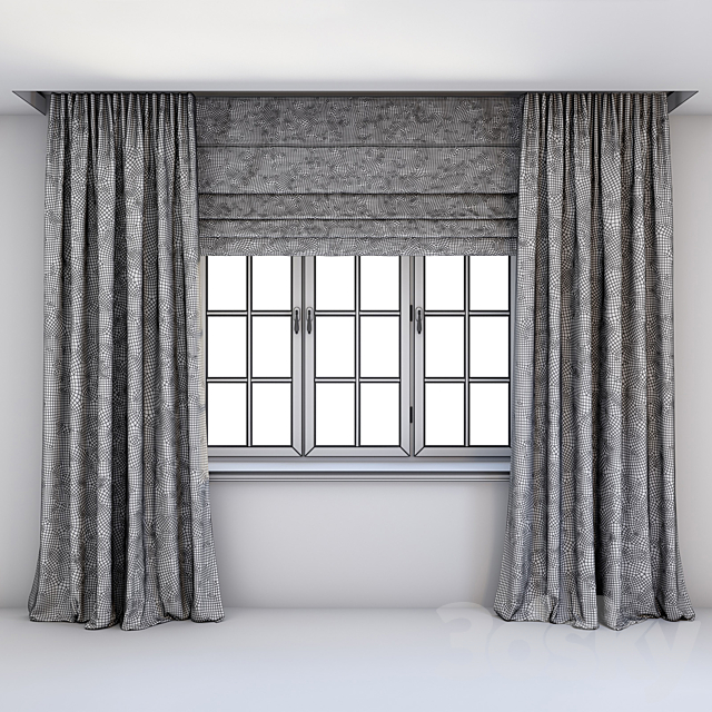 Direct curtains in the floor and Roman curtains 3DSMax File - thumbnail 3