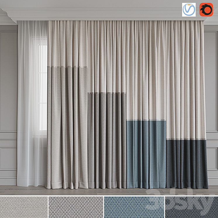 Drapery set 119 3DS Max - thumbnail 1